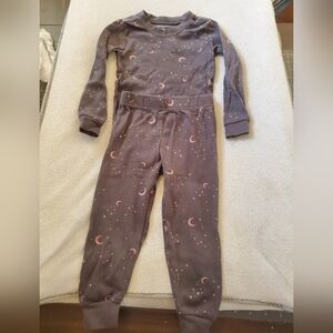 Petit Lem 2 Years Pajama Set with Pink Moon Pattern